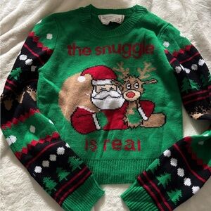 Derek Heart Green Christmas Sweater